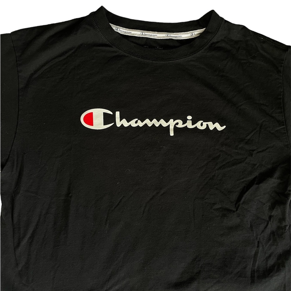 $15 Cropped Black Champion shirt U.S. Medium